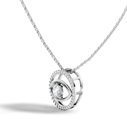 Round Eternal Vision Lab-Grown Diamond  Circle Pendant Necklace Modern Minimalist Jewelry For Women