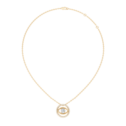 Round Eternal Vision Lab-Grown Diamond  Circle Pendant Necklace Modern Minimalist Jewelry For Women