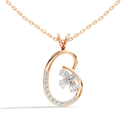 Lab-Grown Diamond Butterfly Cut Pendant 14K Rose Gold Necklace Elegant Everyday Jewelry For Women