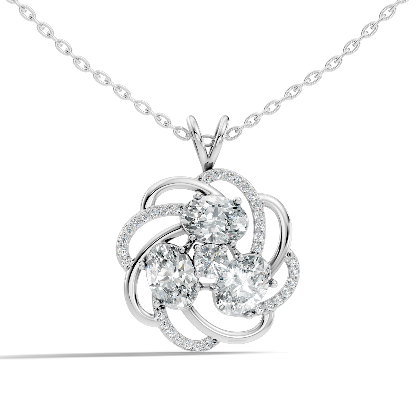 Infinity Drop Lab-Grown Diamond Pendant  Necklace Symbol of Eternal Love Jewelry For Women