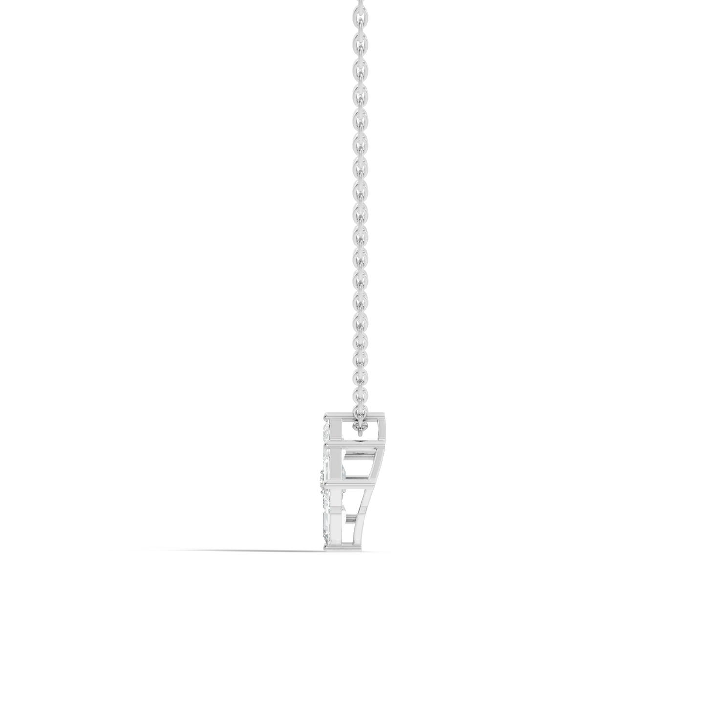 Minimalist Baguette Lab-Grown Diamond Square Pendant In14K Rose Gold Classic Necklace