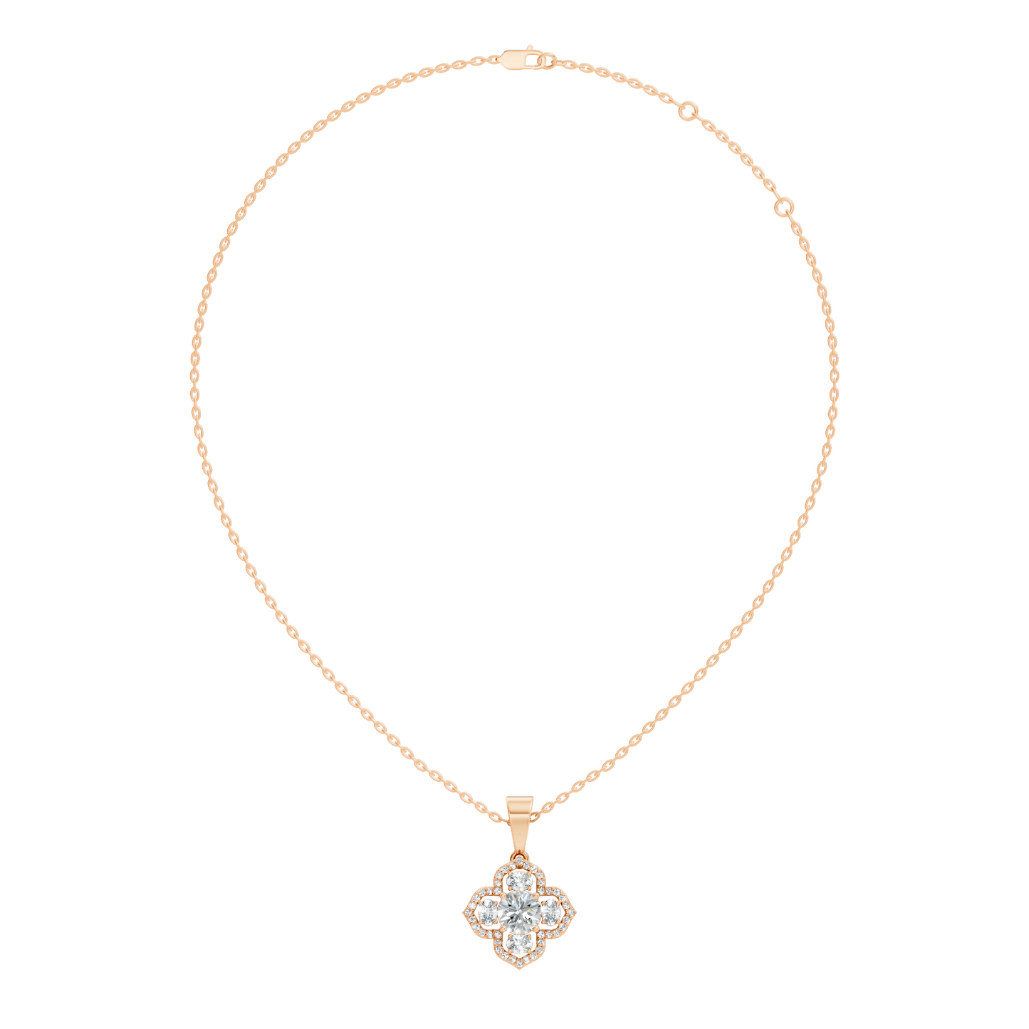 1.72 Ct Stunning Round-Oval Shape Lab Grown Diamond Sparkling Diamond Pendant For Her