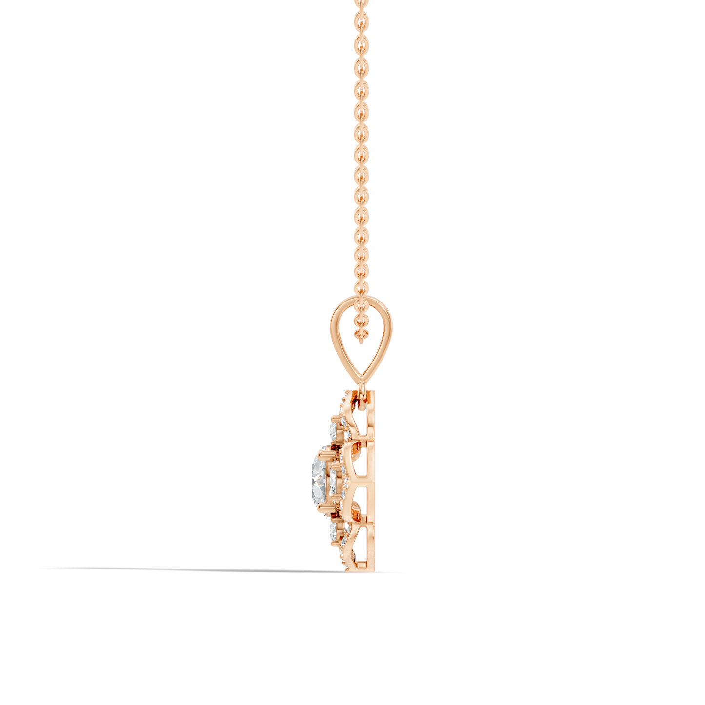 1.72 Ct Stunning Round-Oval Shape Lab Grown Diamond Sparkling Diamond Pendant For Her