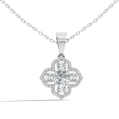 1.72 Ct Stunning Round-Oval Shape Lab Grown Diamond Sparkling Diamond Pendant For Her