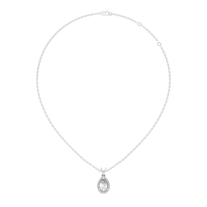 Round & Pear shape Lab Grown Diamond  10k Solid Rose Gold Sizzling Classic Diamond Pendant For Her