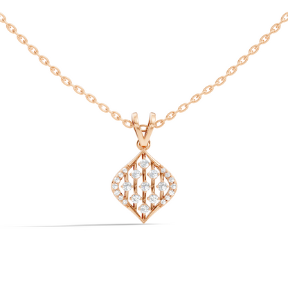 Classic Round  Shape Diamond Pendant with 14K Solid Gold Luxury Everyday Wear