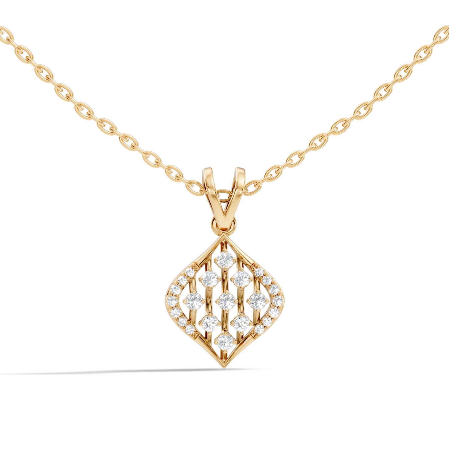 Classic Round  Shape Diamond Pendant with 14K Solid Gold Luxury Everyday Wear