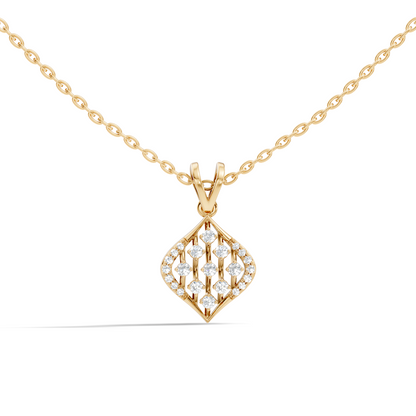 Classic Round  Shape Diamond Pendant with 14K Solid Gold Luxury Everyday Wear