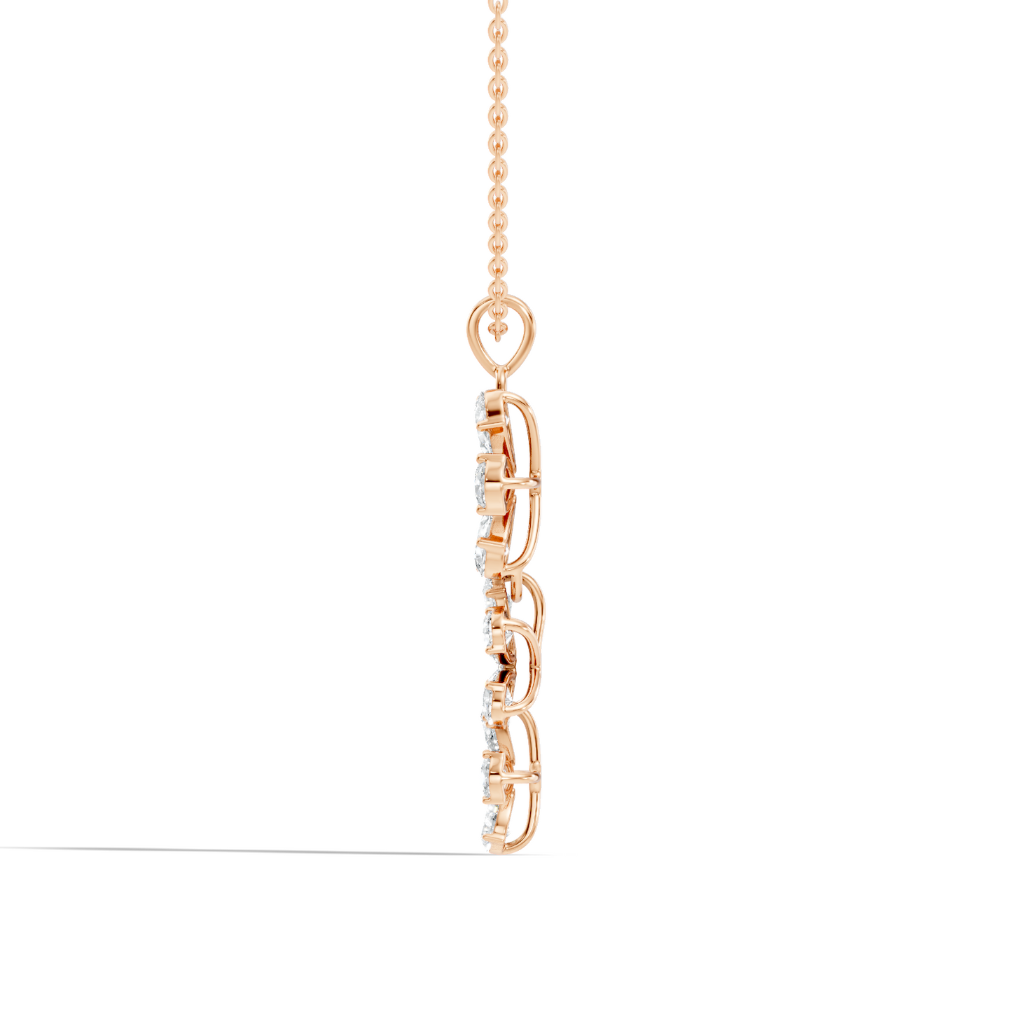 4.13 Ct Round & Pear Shape Lab Grow Diamond Classic New Vintage Style Diamond Pendant For Her