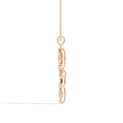 4.13 Ct Round & Pear Shape Lab Grow Diamond Classic New Vintage Style Diamond Pendant For Her