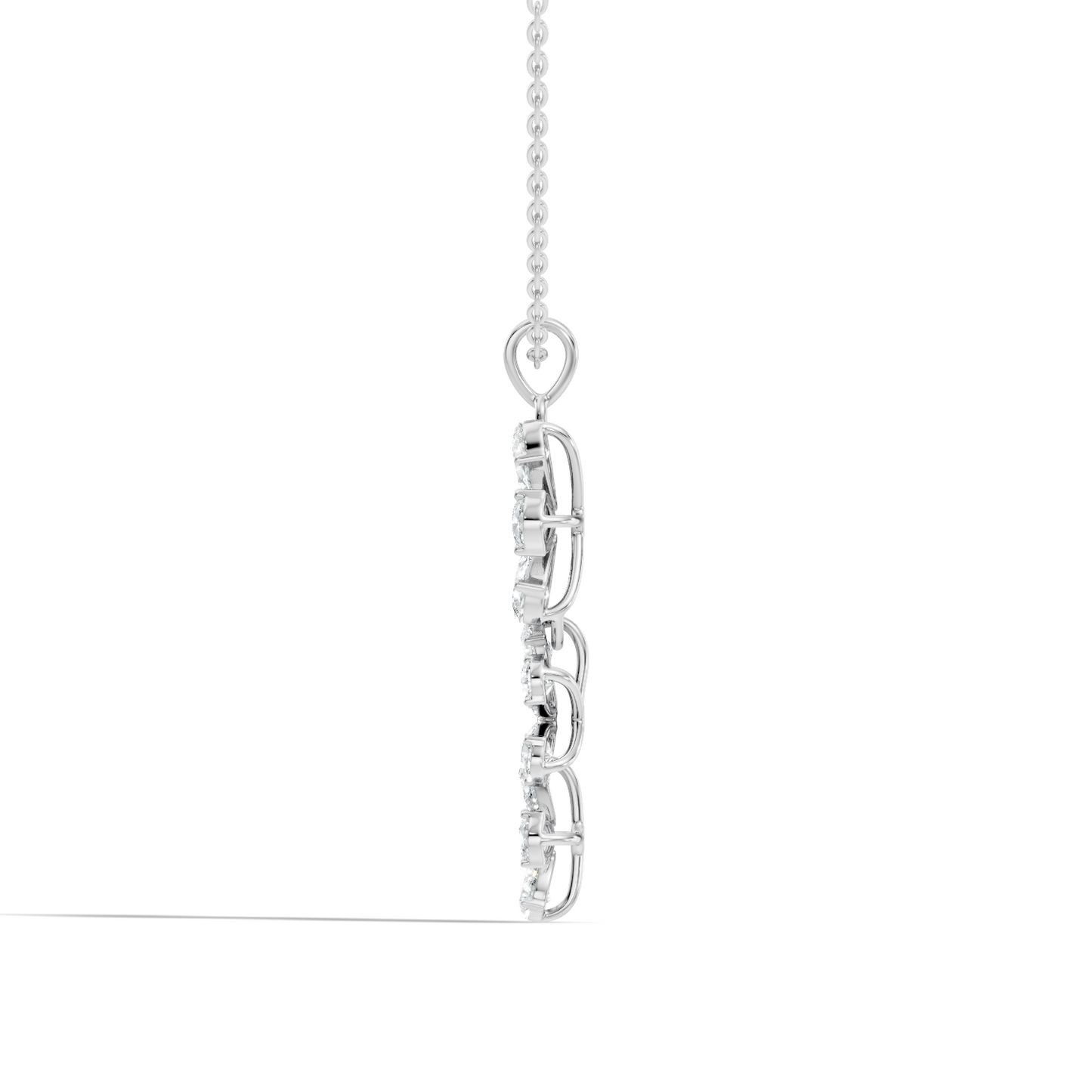 4.13 Ct Round & Pear Shape Lab Grow Diamond Classic New Vintage Style Diamond Pendant For Her