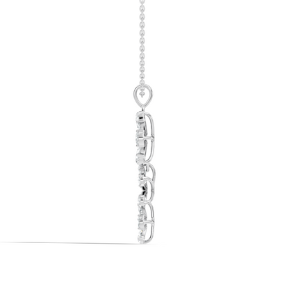 4.13 Ct Round & Pear Shape Lab Grow Diamond Classic New Vintage Style Diamond Pendant For Her