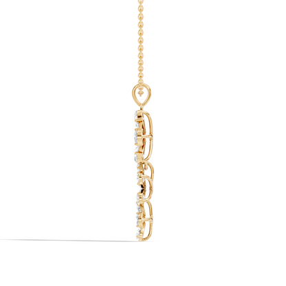 4.13 Ct Round & Pear Shape Lab Grow Diamond Classic New Vintage Style Diamond Pendant For Her