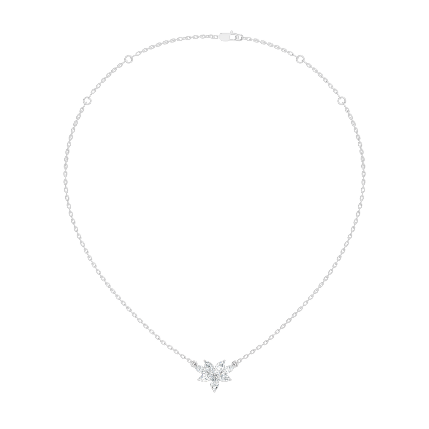 7 Stone Marquise Shape Natural-lab Grown Diamond Pendant For Women Birthday gift