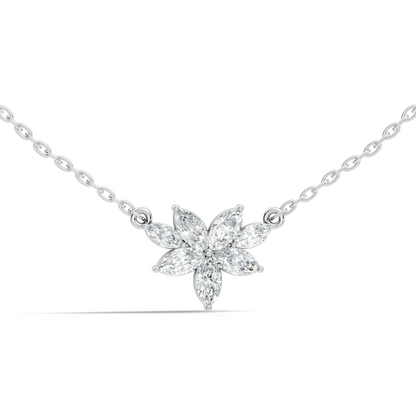 7 Stone Marquise Shape Natural-lab Grown Diamond Pendant For Women Birthday gift