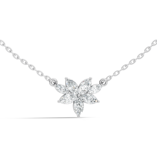 7 Stone Marquise Shape Natural-lab Grown Diamond Pendant For Women Birthday gift