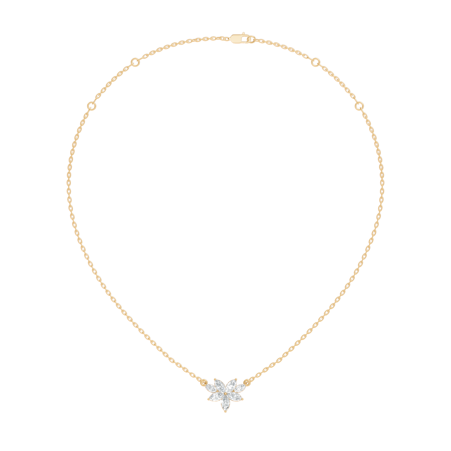 7 Stone Marquise Shape Natural-lab Grown Diamond Pendant For Women Birthday gift