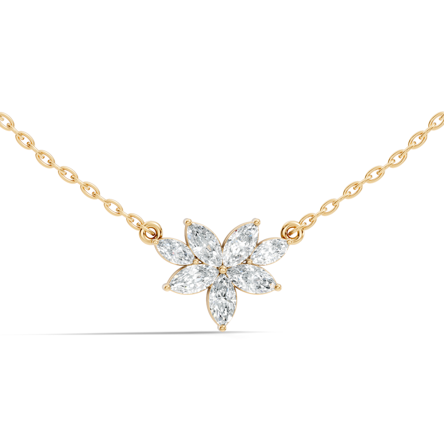 7 Stone Marquise Shape Natural-lab Grown Diamond Pendant For Women Birthday gift