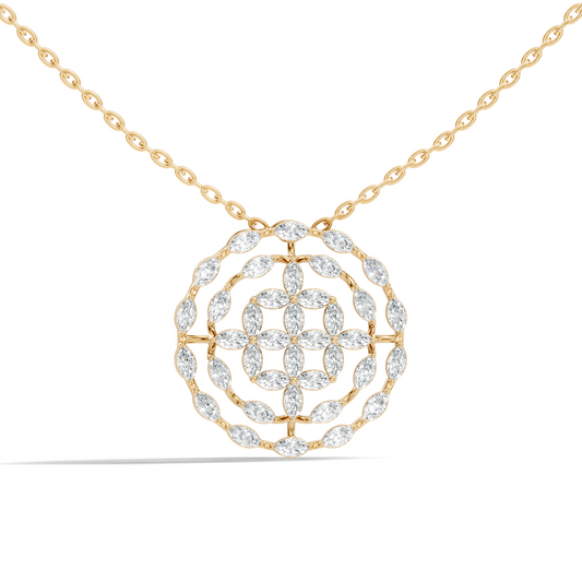 Sustainable Luxury Marquise Cut Lab Grown- Natural  Diamond Pendant  Everyday Elegance For Women