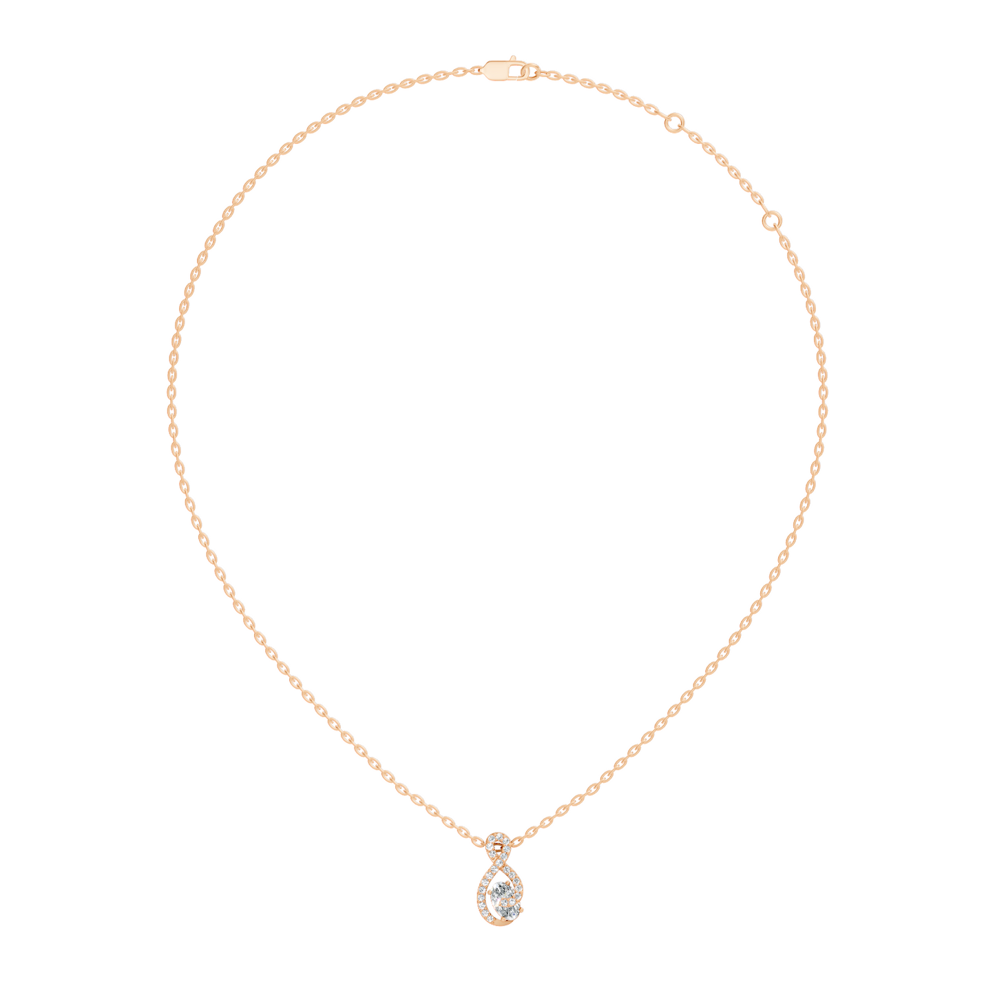 Round, Oval Lab Grown Diamond Minimalist Pendant Necklace  Elegant Daily Fashion