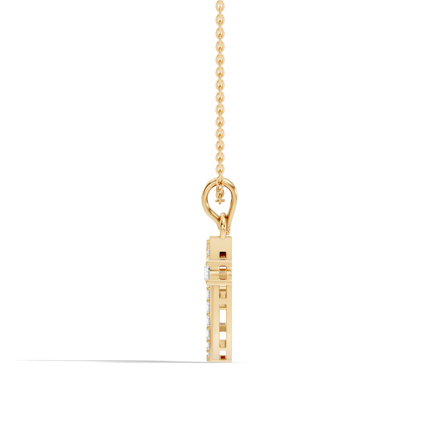 Dainty Round Cut Diamond V Pendant 14K Solid White Gold Minimalist Alphabet Necklace