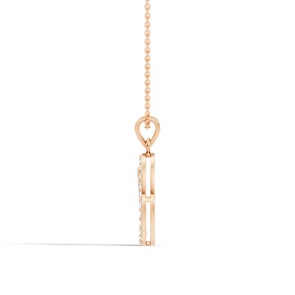 Minimalist Diamond Pendant for Her Elegant Handmade Jewelry In 14K Solid White Gold