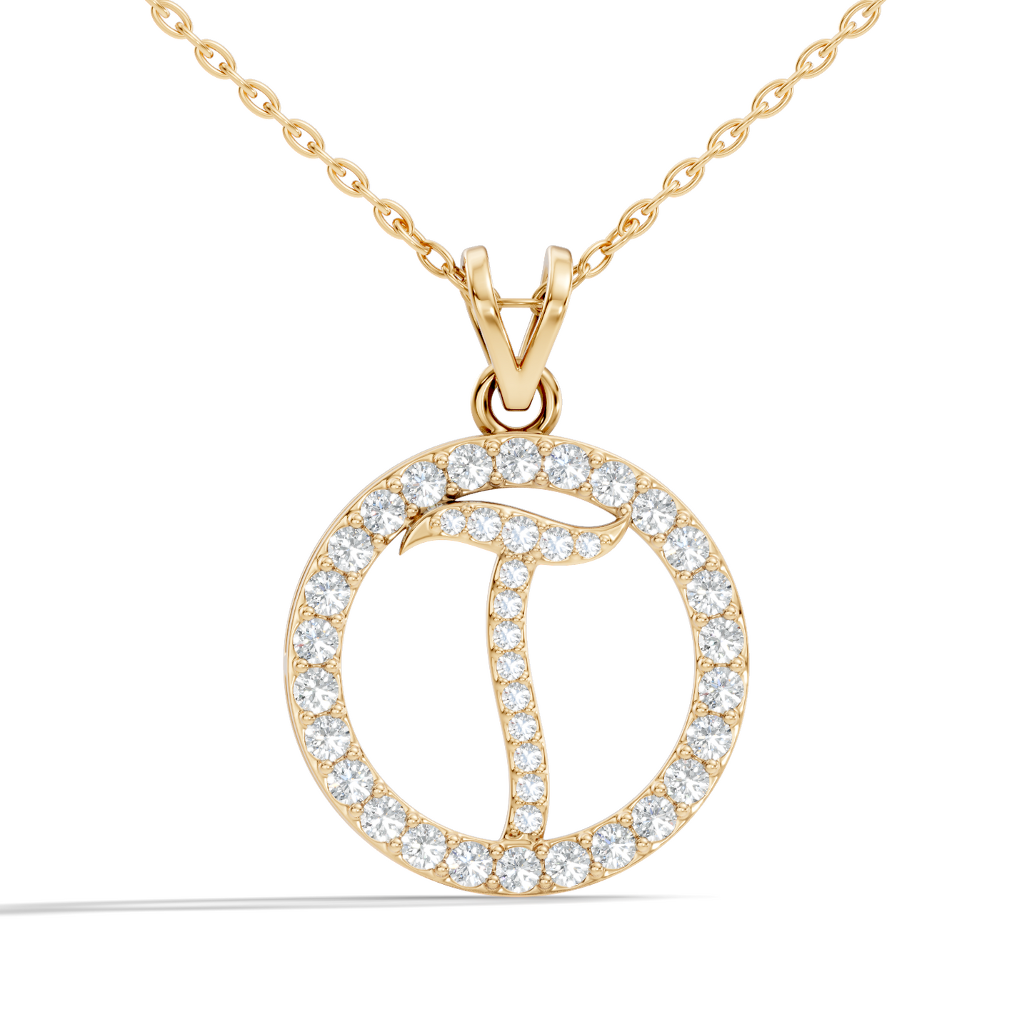 Minimalist Diamond Pendant for Her Elegant Handmade Jewelry In 14K Solid White Gold