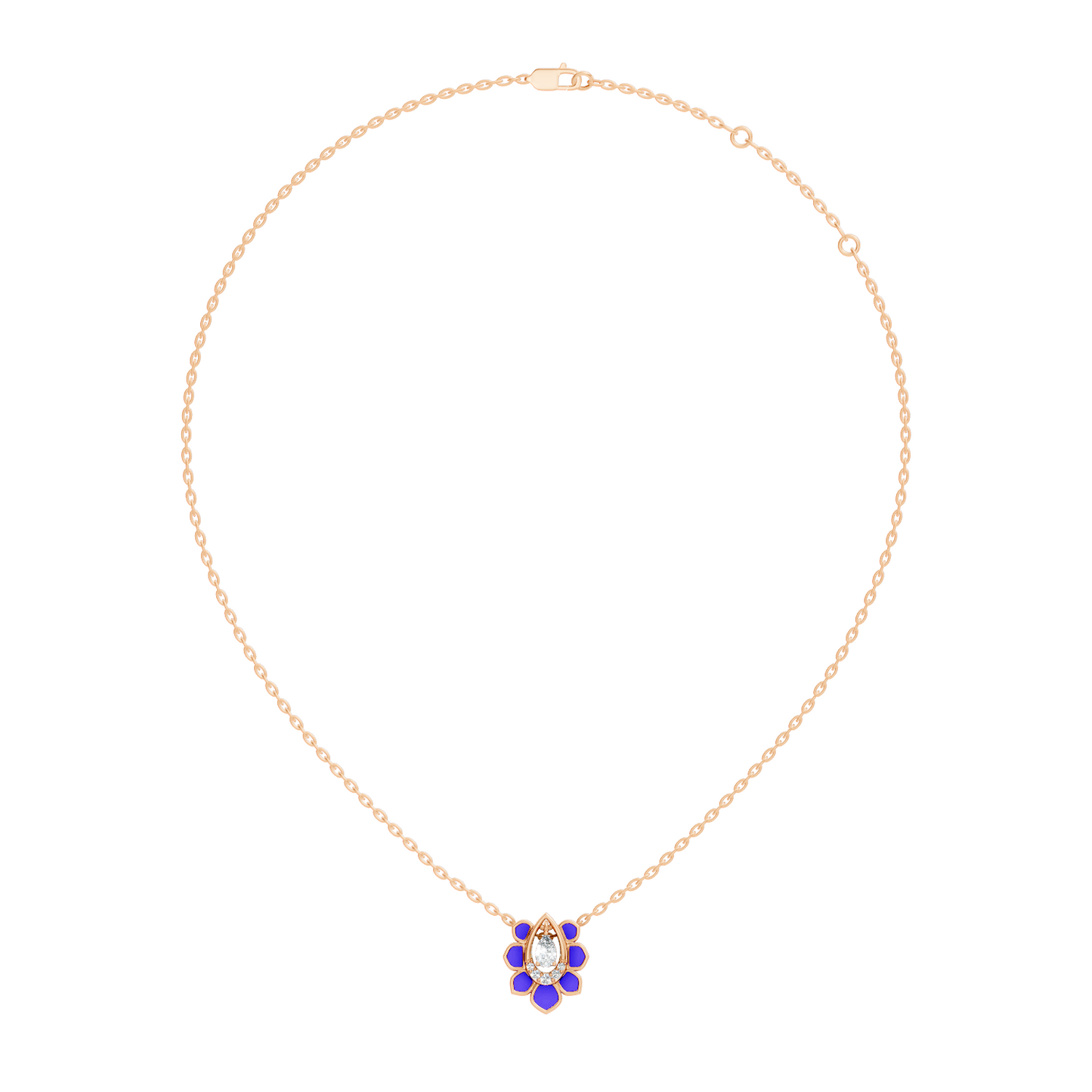 Vintage Pear Cut Labgrown Diamond Pendant With 14K White Gold Delicate Minimalist Jewelry For Her