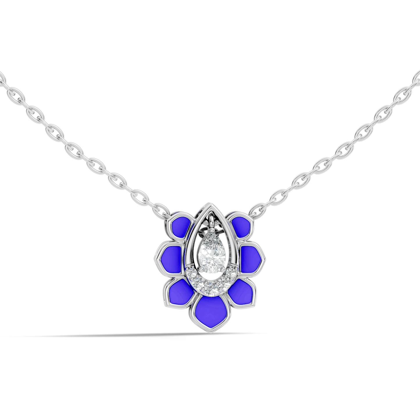 Vintage Pear Cut Labgrown Diamond Pendant With 14K White Gold Delicate Minimalist Jewelry For Her