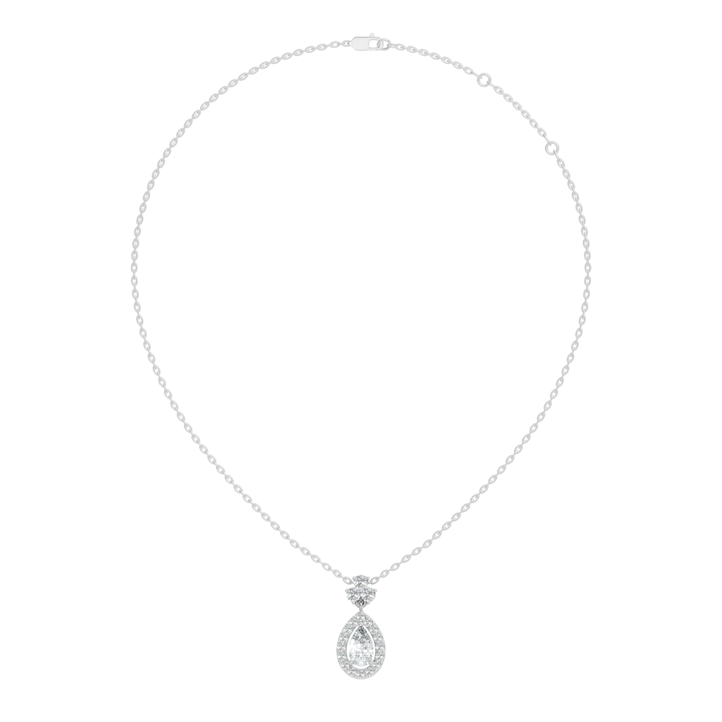 Labgrown Pear Or Round Diamond Sparkling Pendant Halo Diamond Teardrop pendant perfect Anniversary Gift For Women's