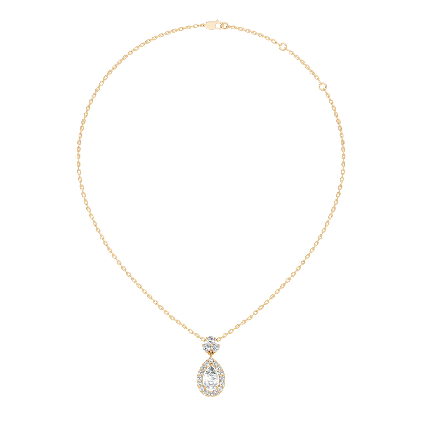 Labgrown Pear Or Round Diamond Sparkling Pendant Halo Diamond Teardrop pendant perfect Anniversary Gift For Women's