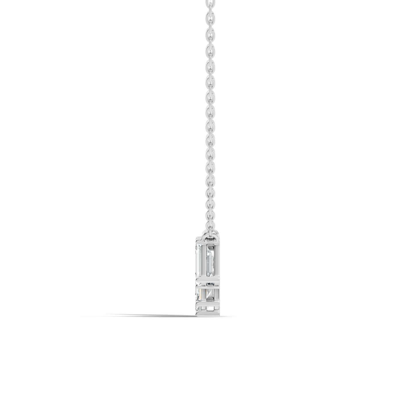 Labgrown Emerald Diamond Tennis Necklace Pendant With 2.45 CT Sparkling Gift for Her