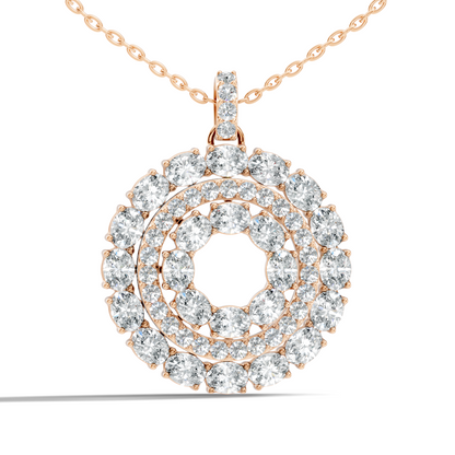 4.24 CT Oval Cut Diamond Pendant Necklace Sparkling Anniversary Gift For Her