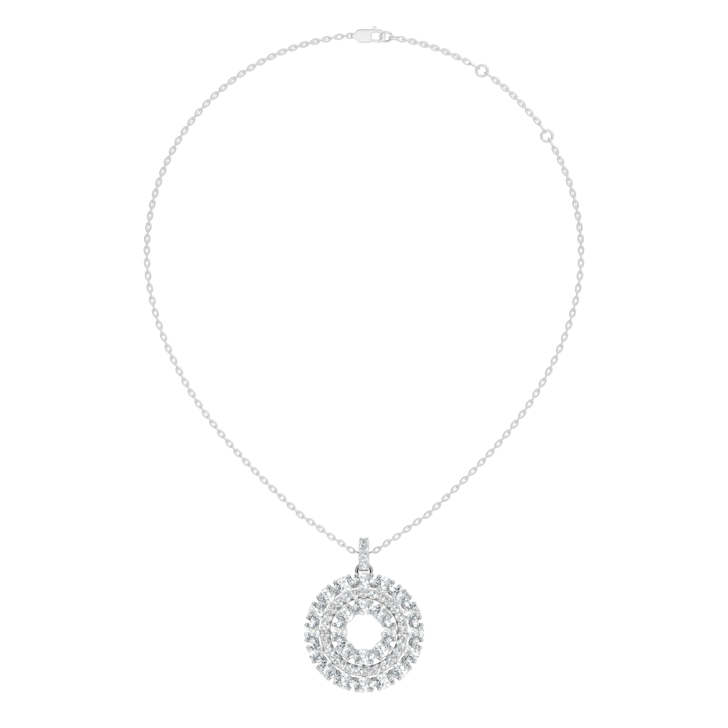 4.24 CT Oval Cut Diamond Pendant Necklace Sparkling Anniversary Gift For Her