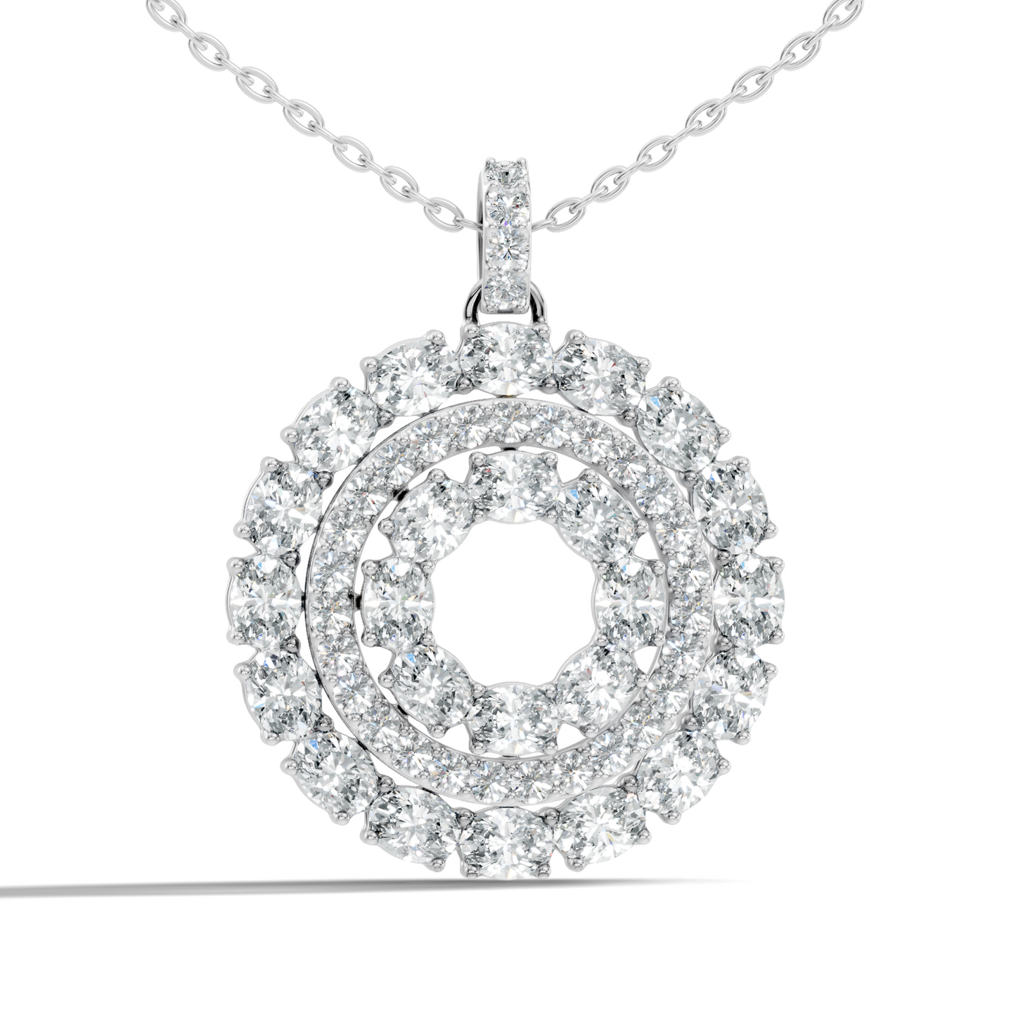 4.24 CT Oval Cut Diamond Pendant Necklace Sparkling Anniversary Gift For Her