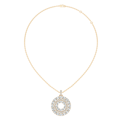 4.24 CT Oval Cut Diamond Pendant Necklace Sparkling Anniversary Gift For Her