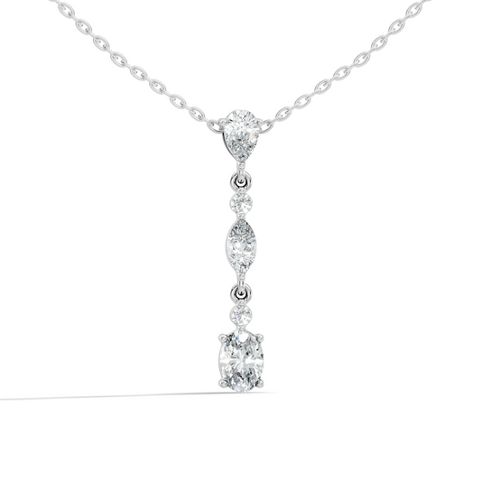 14k Solid Gold Pendant Necklace with Lab-Grown Diamond Statement Piece For Her