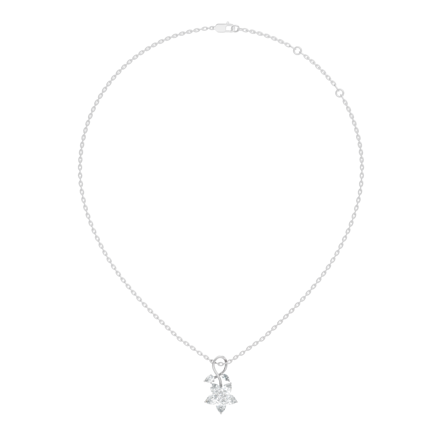 1.24 CT Lab Grown Marquise/Pear Diamond Pendant Floral Inspired Jewelry In 14K Solid Gold