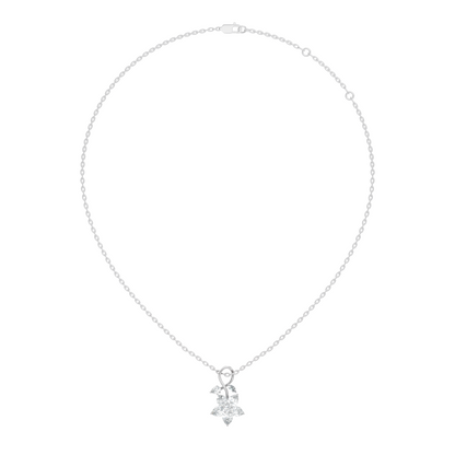 1.24 CT Lab Grown Marquise/Pear Diamond Pendant Floral Inspired Jewelry In 14K Solid Gold