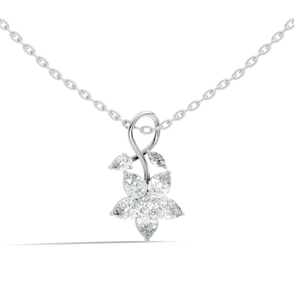 1.24 CT Lab Grown Marquise/Pear Diamond Pendant Floral Inspired Jewelry In 14K Solid Gold