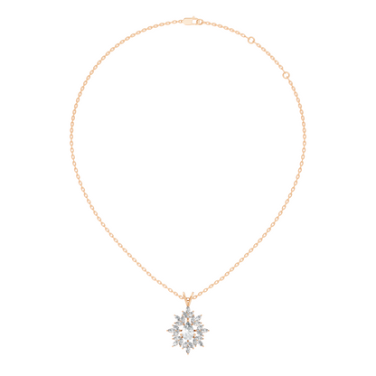 Vintage 1.30 CT Pear Cut Labgrown Diamond Pendant Necklace In 14K Gold Jewelry