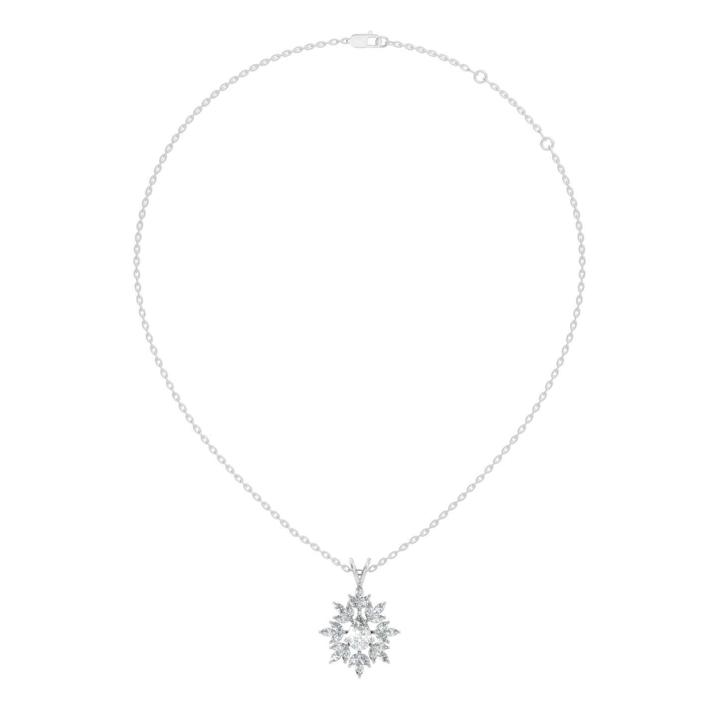 Vintage 1.30 CT Pear Cut Labgrown Diamond Pendant Necklace In 14K Gold Jewelry