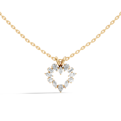 Princess Cut Diamond Necklace Pendant In 14K Solid Gold Anniversary Gift