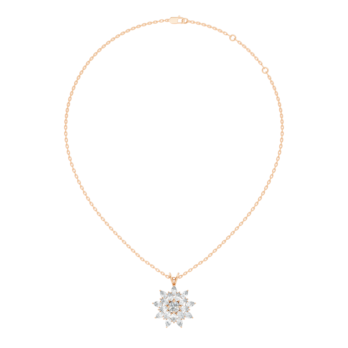 Elegant 3.67 CT Lab Diamond Pendant Necklace Pear Cut Colorless Vintage Gift for Her