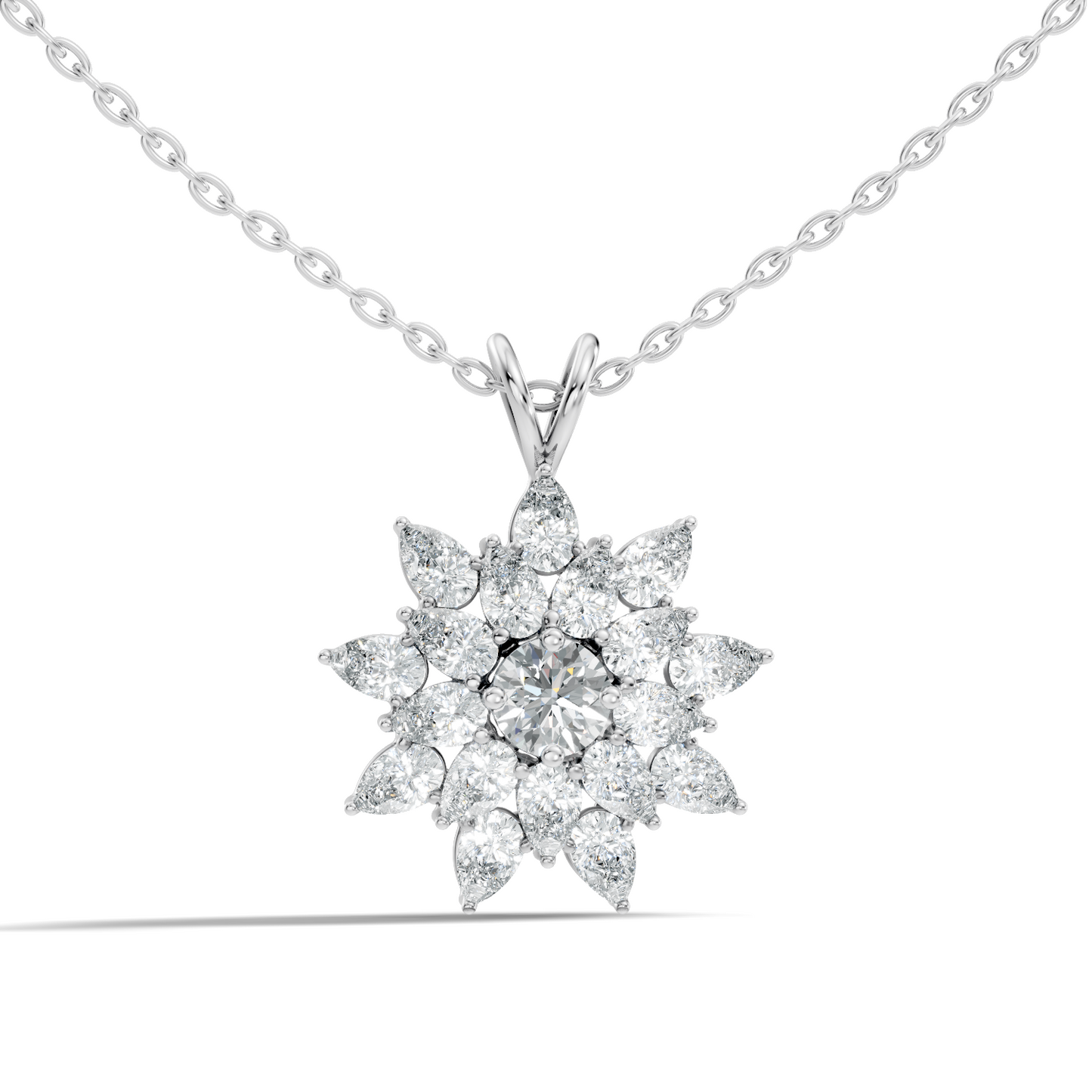 Elegant 3.67 CT Lab Diamond Pendant Necklace Pear Cut Colorless Vintage Gift for Her