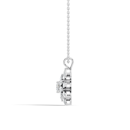 Elegant 3.67 CT Lab Diamond Pendant Necklace Pear Cut Colorless Vintage Gift for Her