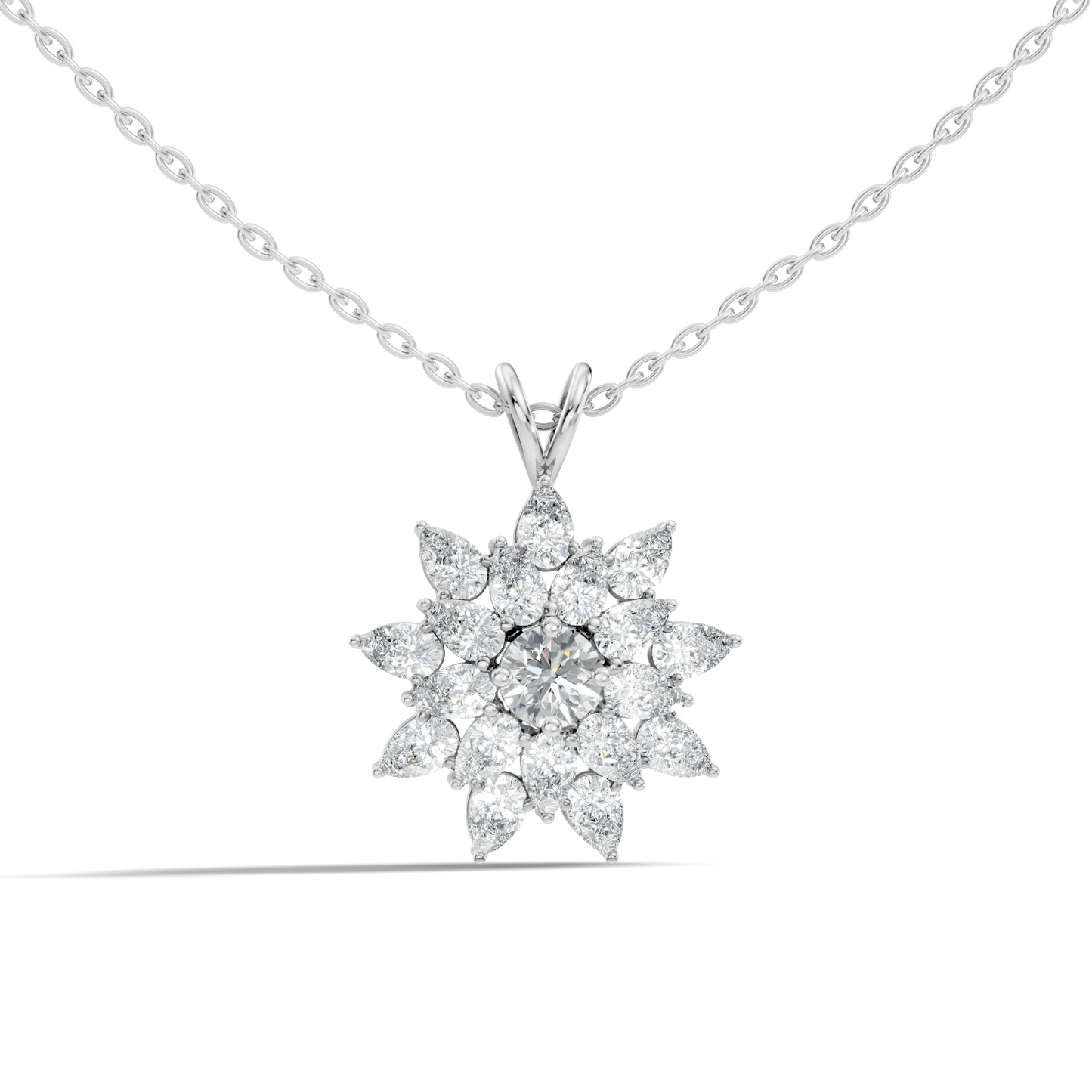 Elegant 3.67 CT Lab Diamond Pendant Necklace Pear Cut Colorless Vintage Gift for Her