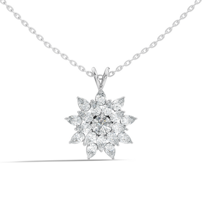 Elegant 3.67 CT Lab Diamond Pendant Necklace Pear Cut Colorless Vintage Gift for Her