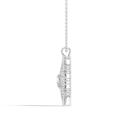 Vintage White Gold Diamond Pendant 3.25 CT Lab-Grown Pear & Oval Diamonds