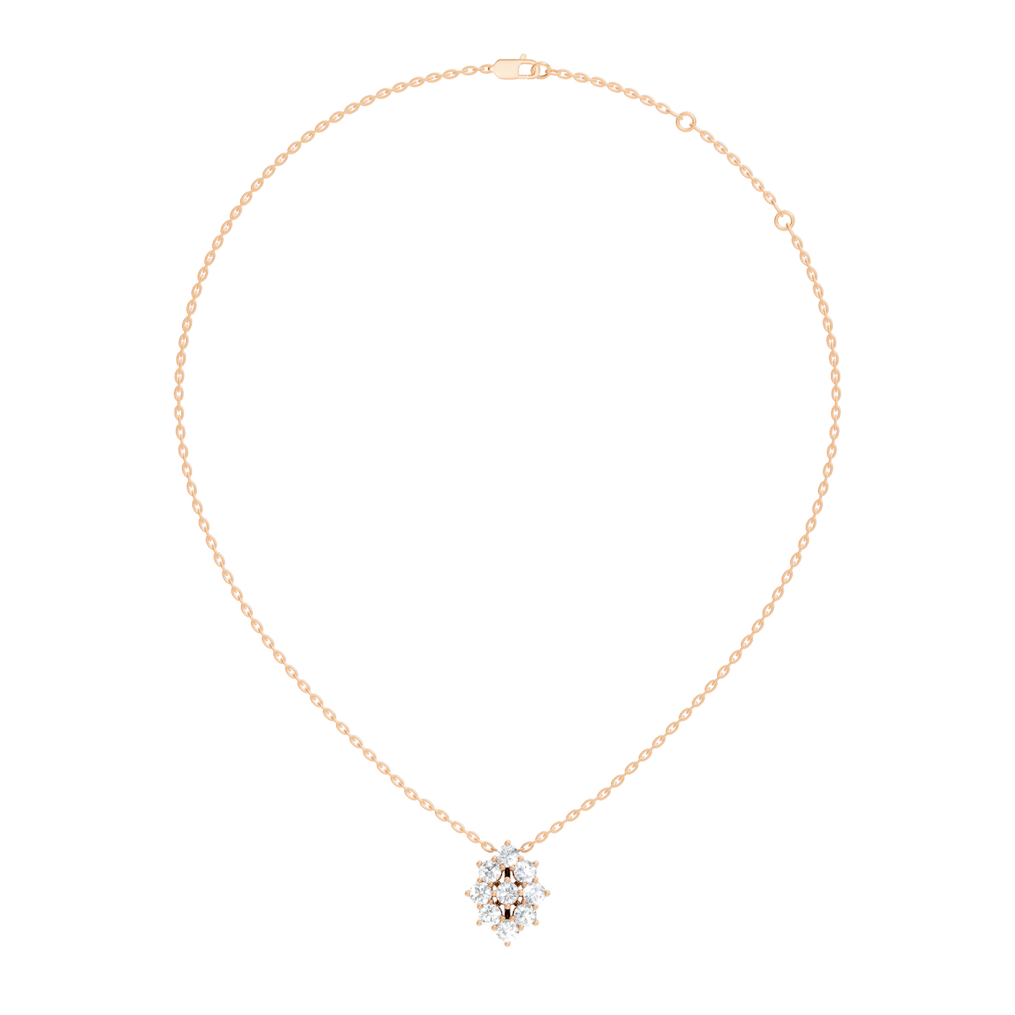 Elegant Handmade Diamond Pendant in 14K White Gold Minimalist Round Cut Jewelry